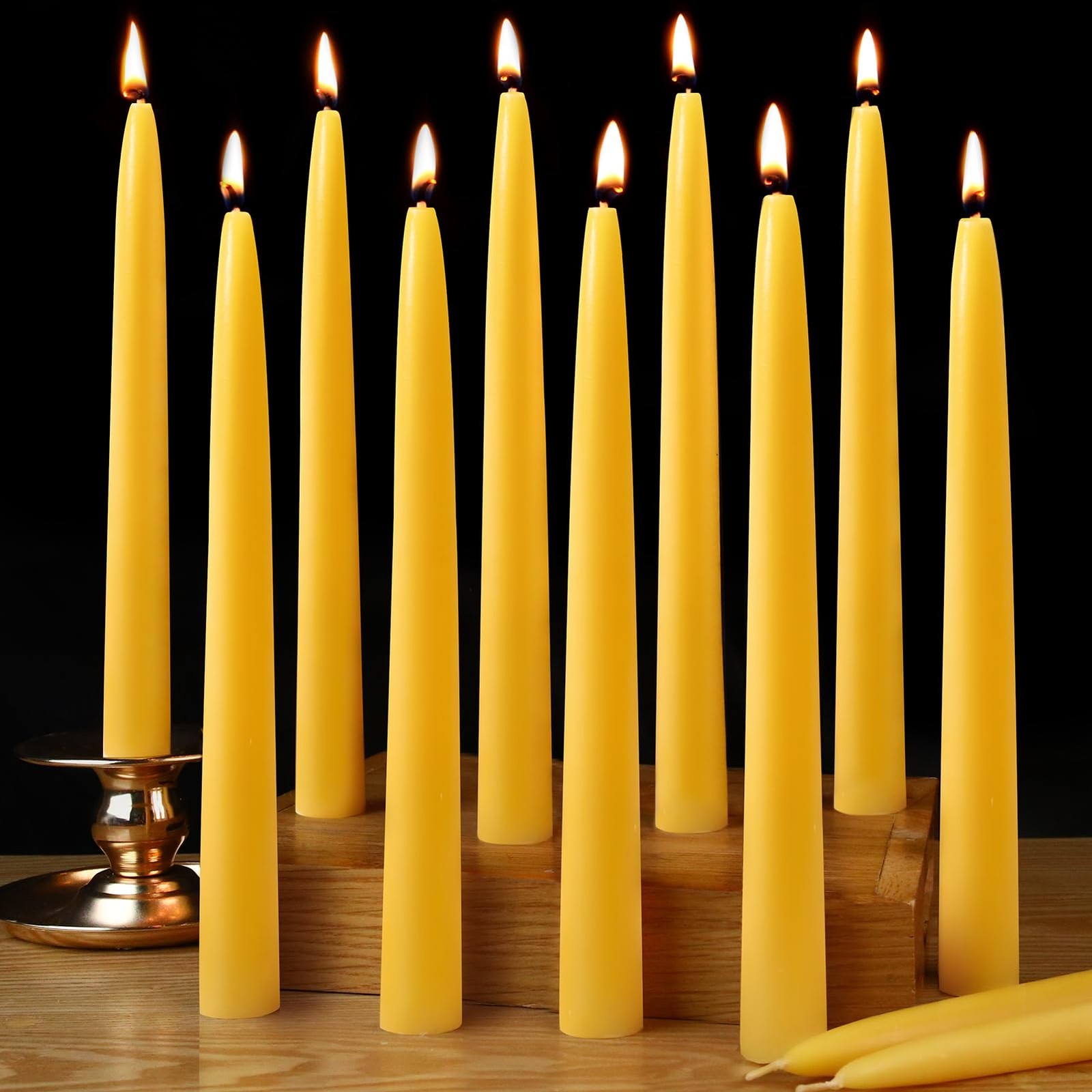 12 Pack Natural Pure Beeswax Candlesticks Smokel...