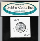 1964-P SILVER WASHINGTON QUARTER! Unc. GEM MINT BEAUTY! Free S&H!!