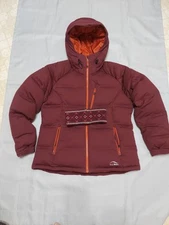 L L Bean Goose Down Tek Winter Puffer Coat Size L With Wool Ear Muff