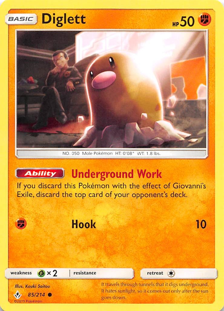Diglett 85/214 SM Unbroken Bonds Pokemon
