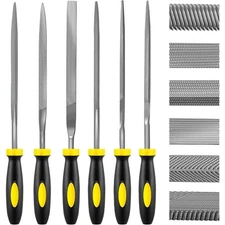 6 Piece 4-Inch Metal Needle File Set for Metal Wood Jewelry with Flat Warding