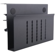 Desk Side ClampOn Laptop Holder and Pen Organizer No Drill Steel Black