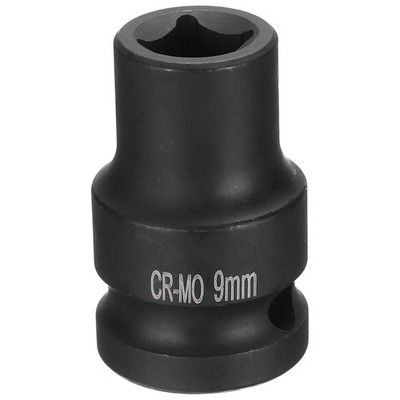 4 Point Square Socket 1/2'' Drive 9mm Metric CR-MO Square Impact Wheel Socket