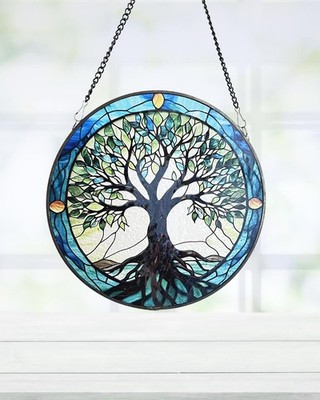Tree Of Life Stained Glass Suncatcher, Window Hanging, Protection Charm
