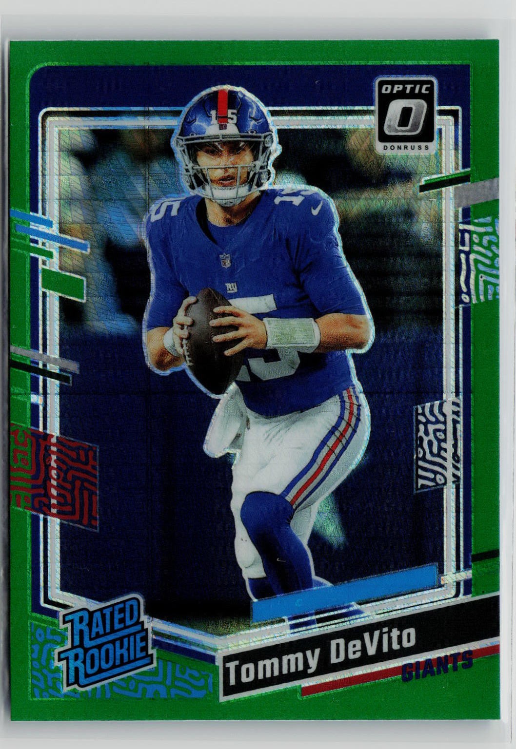 Tommy DeVito Rookie - 2023 Donruss Optic Green Hyper #280 New York Giants