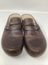 032 Dansko Bel Brown Oiled Penny Loafer Slip-On Mule Women  s 39EU US8.5-9