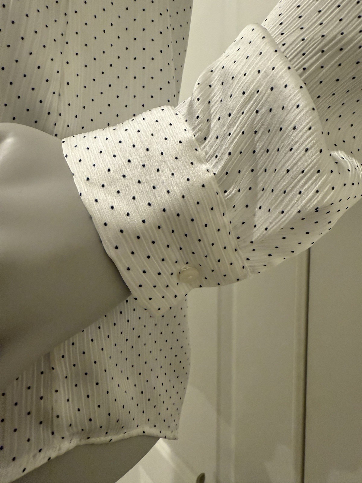 Zara Basic White Button Down Women Small Polka Do… - image 13