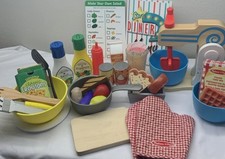 Melissa Doug Lot Play Food, Dishes, Menu, Mixer