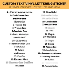 Custom Text Vinyl Lettering Sticker Decal Personalized Any Text - Any Name - [xx