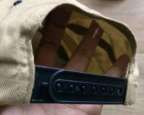 Vintage 90s Snapback RARE Houston Astros Exxon Beige Navy Blue Hat - Picture 3 of 6