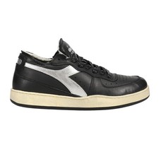 diadora Mi Basket Row Cut New Moon Metallic Lace Up Mens Black Sneakers Casual