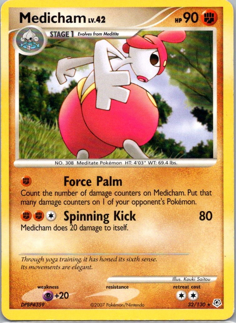 Pokemon TCG Medicham 32/130 Diamond Pearl LP