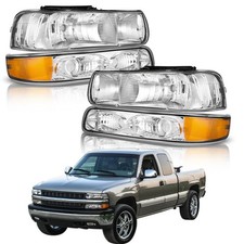 Pair Headlights Left Right For 1999-2002 Chevy Silverado00-06 Tahoe Suburban Pair Headlights Left Right For 1999-2002 Chevy Silverado00-06 Tahoe Suburban