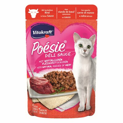 Vitakraft Katzenfutter Poesie DeliSauce Rindfleisch 23x 85g Beutel Pouches Soße