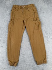 Oshkosh B'gosh Pants Boys 14 Beige Khaki Cargo Jogger Pullon 100 Cotton 28x25