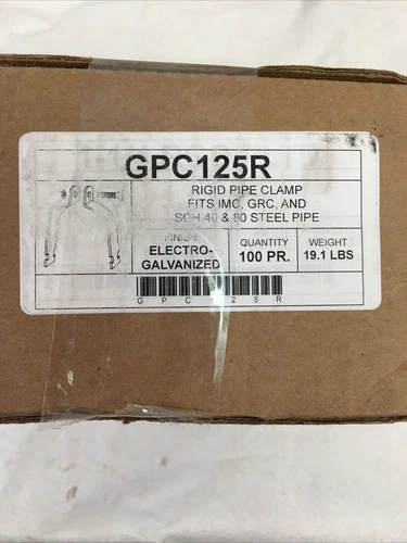 Pipe Clamps for Rigid and Thinwall Steel Conduit #GPC125R-BOX OF 100 PAIR W BOLT