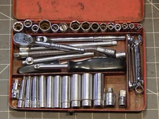 Snap On 40Pc SAE 1/4 Drive General Service Set Deep Shallow Socket Wrench TM STM