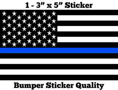 American Flag Blue Line Vinyl Decal sticker police officer usa law enforcement