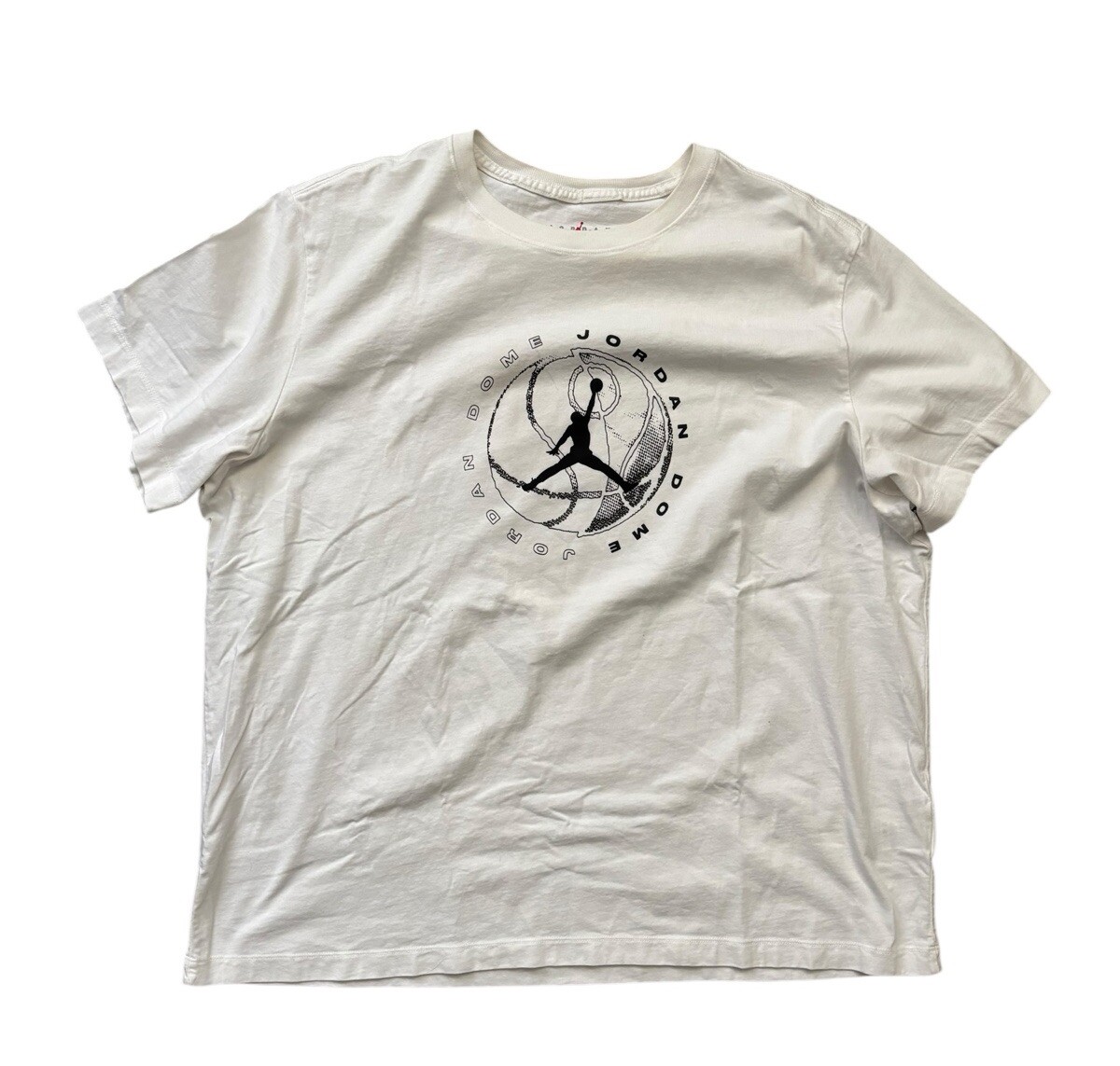 Jordan Shirt Mens Size 2XL White Tee Jordan Dome Nike Dri-Fit Short Sleeve Crew