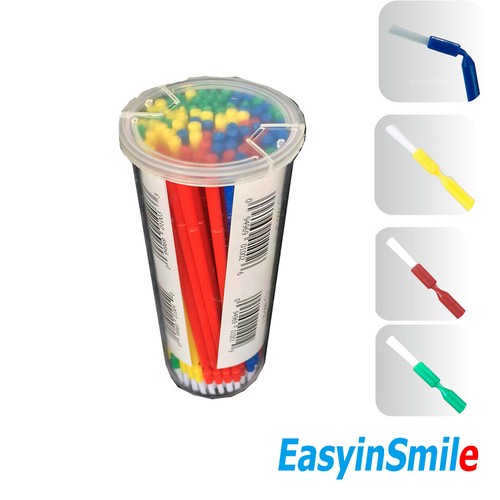 Easyinsmile 100Pcs Dental Disposable Micro Applicators Brush Bendable