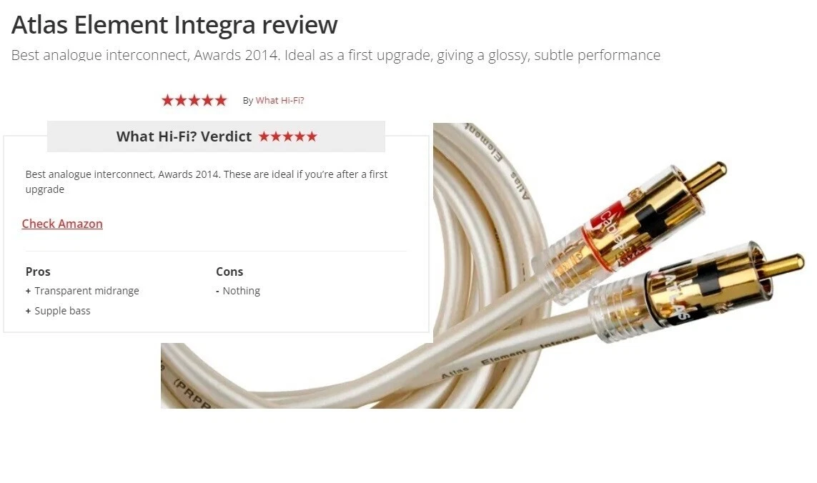 Cables e Interconectores de audio para el Hogar Atlas