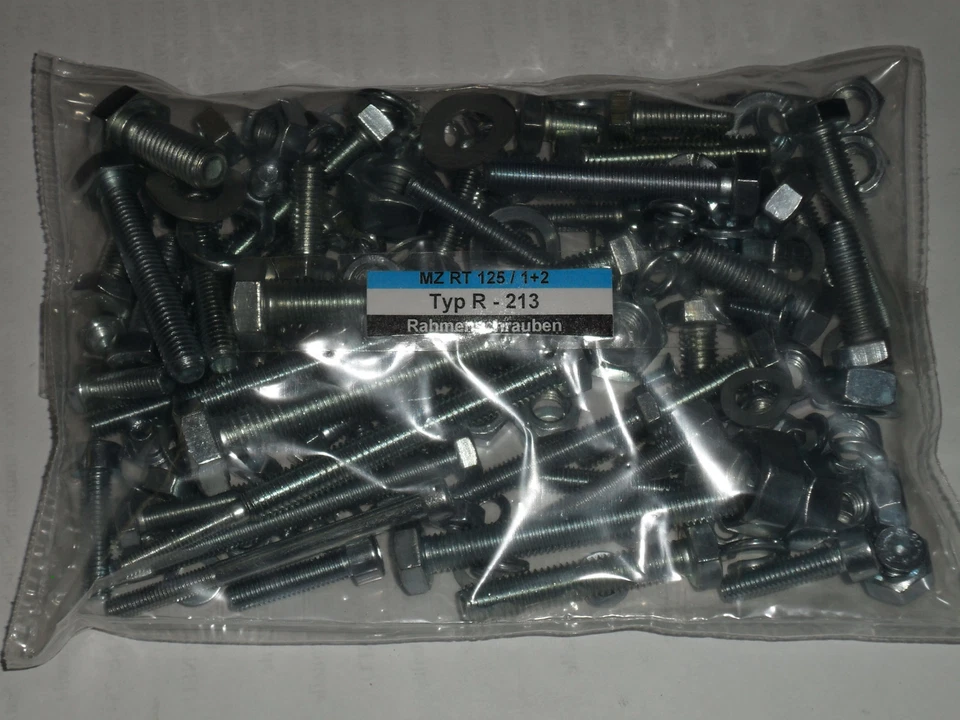 MZ RT 125/1 - RT 125/2 - >203 Rahmen Schrauben Set 213< Normteile Satz NEU - Bild 2 von 2