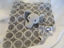 HB HUDSON BABY Plush ELEPHANT BLANKET Gray White Circles Stuffed Animal Toy