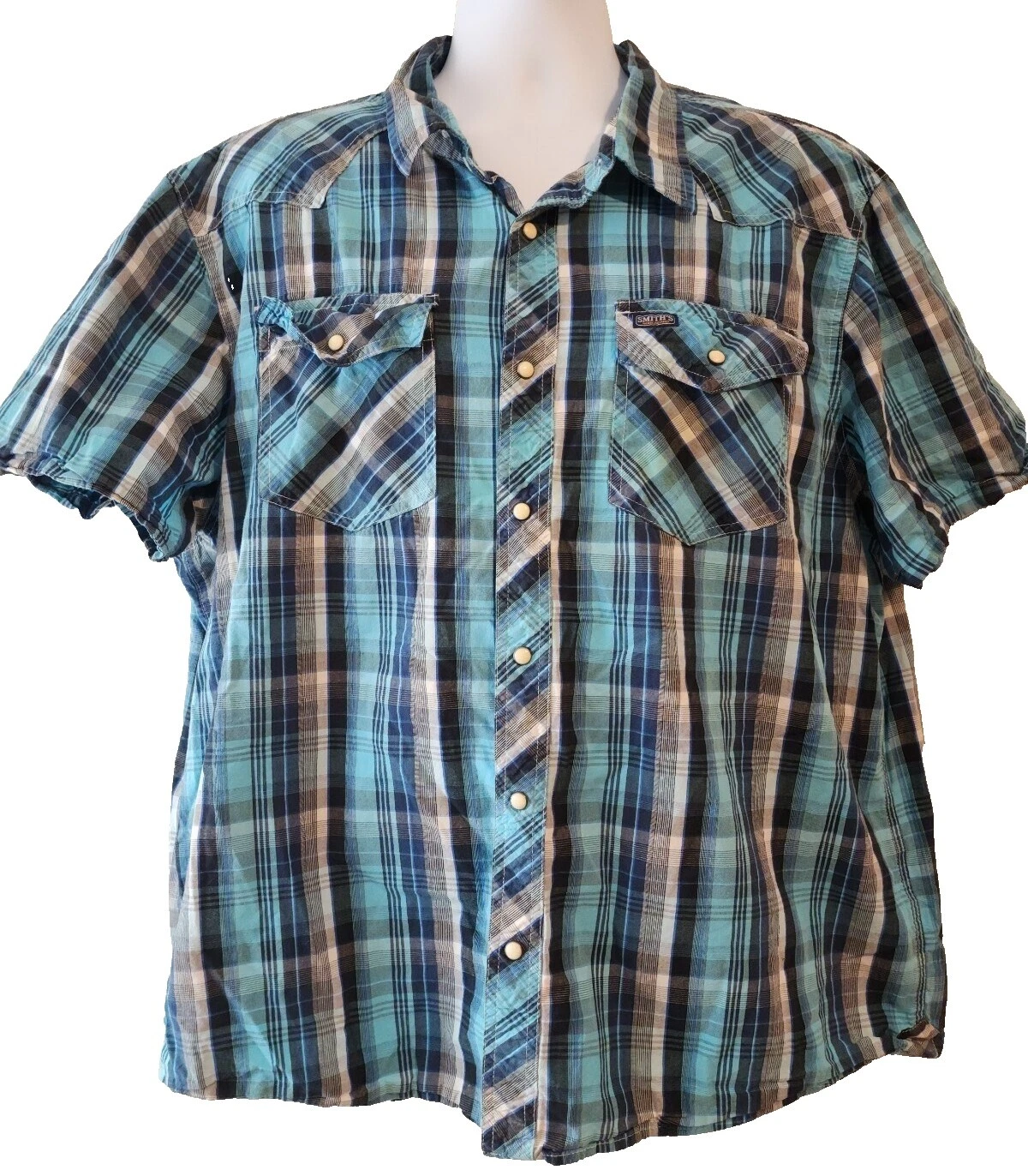 Manga corta de algodón Smith Informal Con Botones camisas para hombres