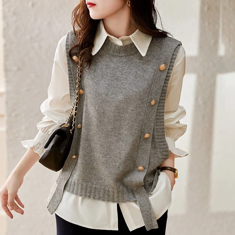 Sleeveless crew online neck sweater