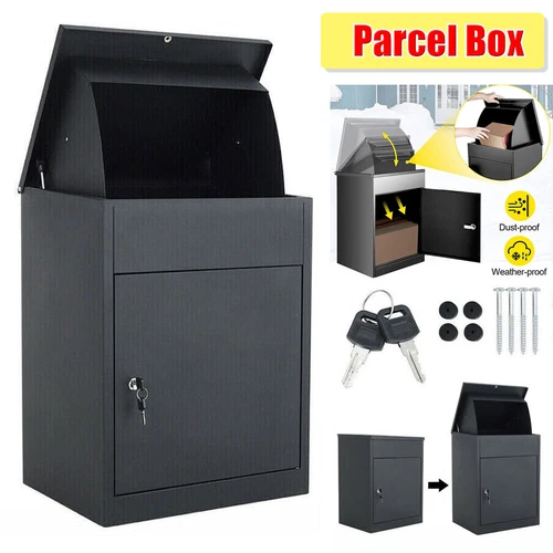 Paketbox Postbox Briefkasten für Pakete Warensendungen & Briefe Schwarz 58 cm - Bild 1 von 14