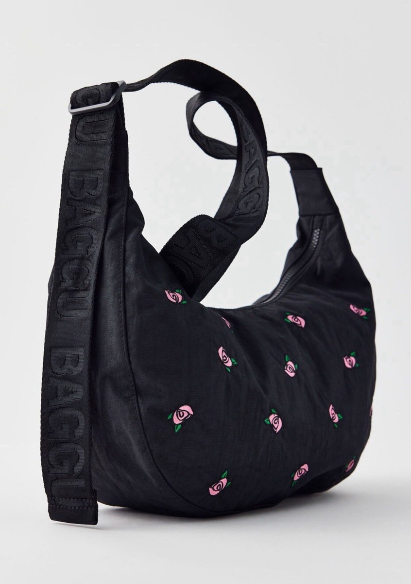 BAGGU 【新品未使用 】 benngarucat New! BAGGU Medium Crescent Embroidered Roses Rosette Flower