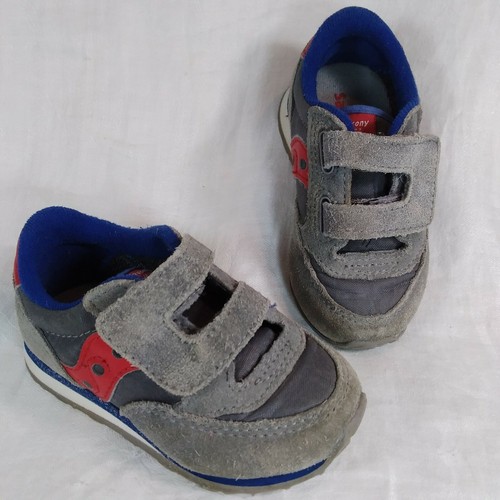 Saucony Baby Jazz Low Pro SHOES Sneakers Infant Toddler Size 5 Grey Suede - Picture 12 of 12