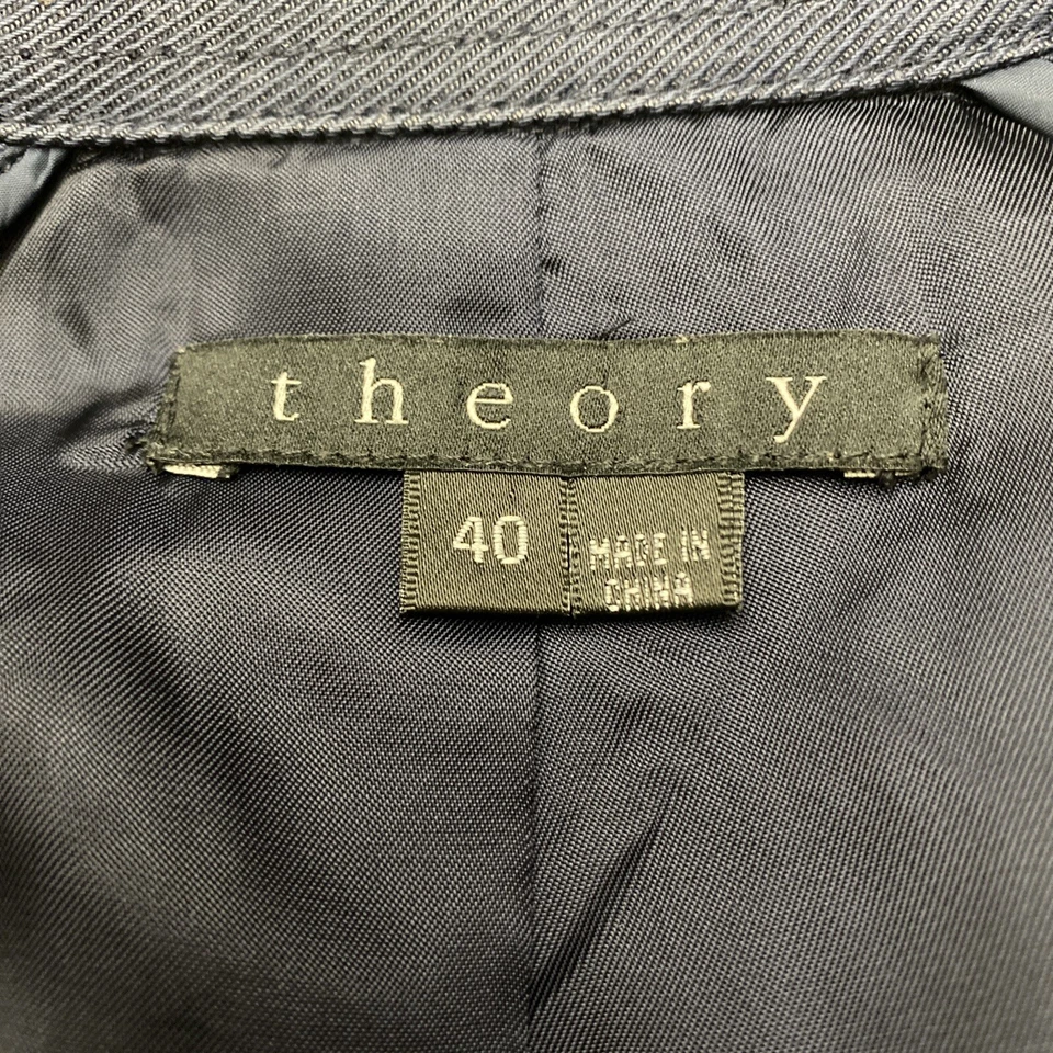 Theory Men's Columbo Linen Cotton Blend Navy Blazer Size 40R - Image 2 of 4
