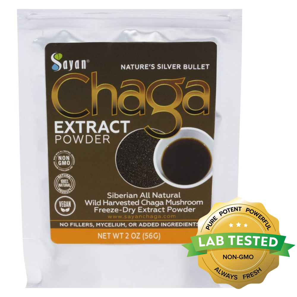 Pure Raw Chaga Extract Powder Siberian Freeze Dried Natural Wild Harvested 2 oz