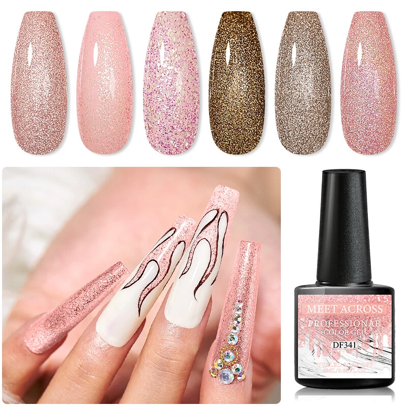 Buy DeBelle Gel Nail Polish Elite Tiffany(Rose Gold Flaky Glitter Top  Coat)| Non UV - Gel Finish |Chip Resistant | Seaweed Enriched Formula| Long  Lasting|Cruelty and Toxic Free| 6ml Online at Low