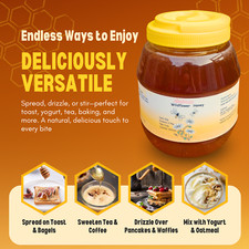 Natural Pure Honey 3kg &ndash; Raw, Unfiltered Honey | Cold Extracted on a Small Farm