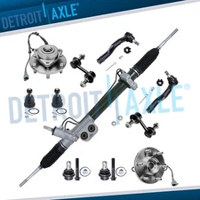 Power Steering Rack Pinion Front Wheel Bearing Hubs Kit for QX56 Armada w/ ABS