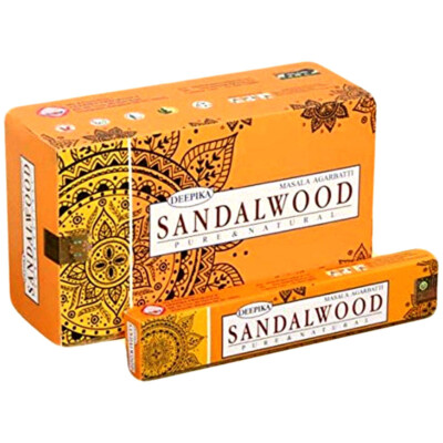 Deepika Sandalwood Incense Sticks Agarbatti Indian Natural Fragrance Handrolled
