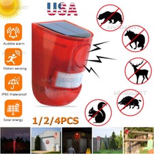 Solar Alarm Light Wireless Solar Strobe Light Motion Sensor Detector Outdoor LED
