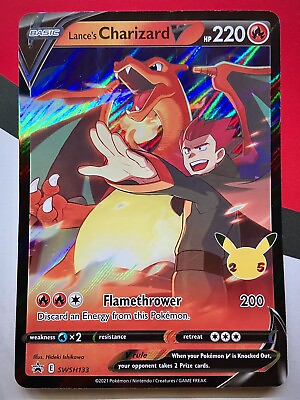 #ad JUMBO Lance’s Charizard V Card SWSH133 Pokémon Celebrations PACK FRESH $9.95