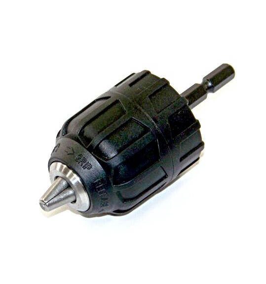 KEYLESS 1/4" HEX SHANK CHUCK ADAPTOR  HAMMER DRILL ADAPTER TOOL 1/32"- 3/8" CAP