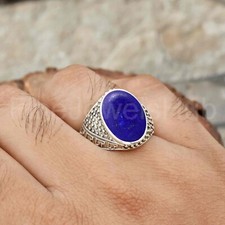 Lapis Lazuli Gemstone, Men's Ring, 925 Sterling Silver Ring Handmade Ring Size 7
