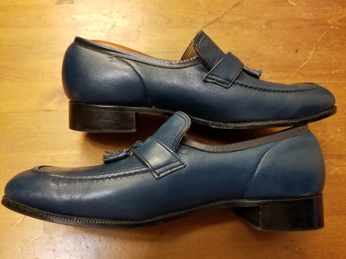 Vtg, Lazy Bones, Leather, Indigo Blue, Tasseled, Loafers (Size 8.5C) - 第 7/11 張圖片