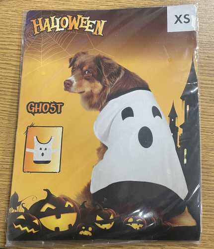 Halloween Ghost Dog Costume Pet Fancy Dress Fun Scary Cosplay Party Outfit - Picture 1 of 2