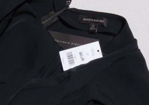 NEW NWD $78 BANANA REPUBLIC Black Lucia Flutter Sleeves Shirt Top US 12 M - Picture 5 of 5