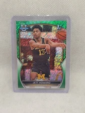 JETT HOWARD 2022-23 Bowman University Green Shimmer Refractor 4/99 Michigan