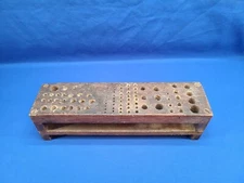 Interesting Vintage Shop or Crafts-man Built  Wooden Drill Bit Index Bit Holder