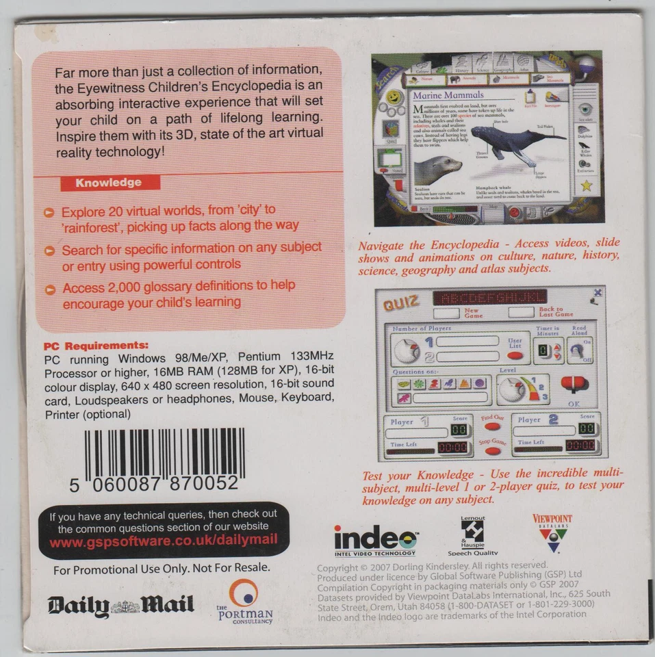 CHILDREN'S ENCYCLOPEDIA  – DK EYEWITNESS PROMO CD-ROM (2007) - Image 2 of 2