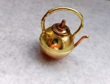 Collectible vintage miniature, copper teapot, for doll house