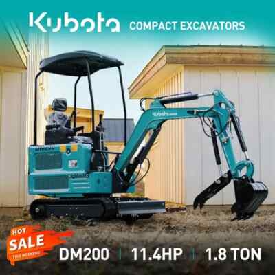 1.8 ton new mini excavator + grabber American Kubota diesel engine free shipping